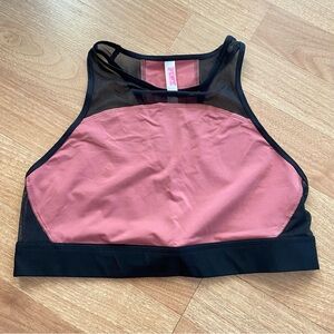 PINK Pink and Black Mesh Sports Bra